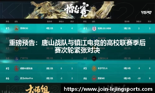 重磅预告：唐山战队与镇江电竞的高校联赛季后赛次轮紧张对决